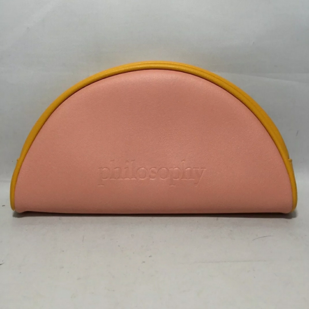Philosophy Cosmetics Bag Pink, Orange Trim Soft Fa